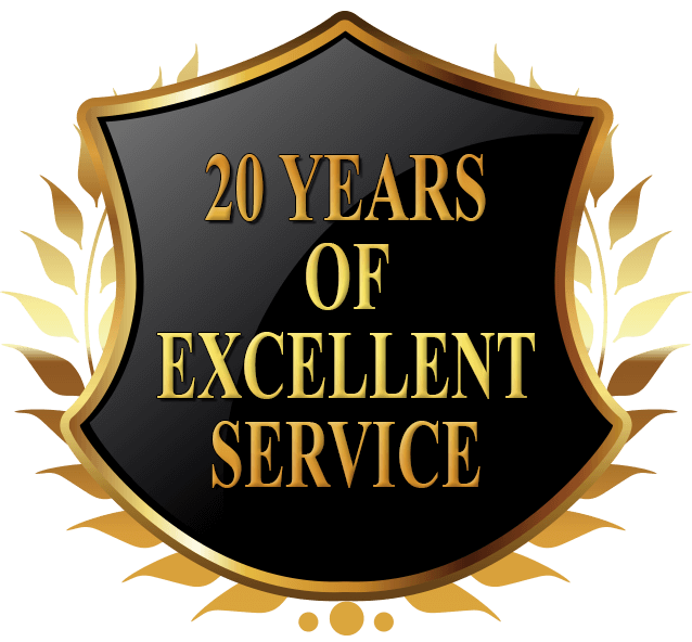 20 Years of Excellent Service badge